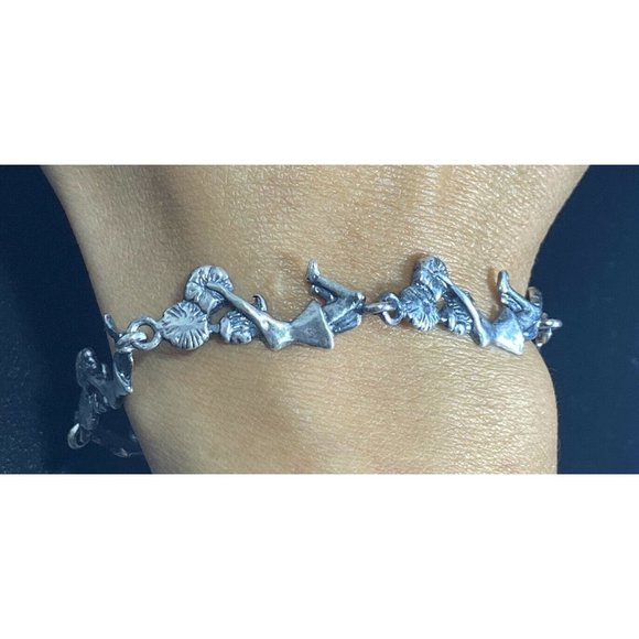 925 Sterling Silver My Way Cheerleader Link Bracelet 7.5 - Picture 3 of 8